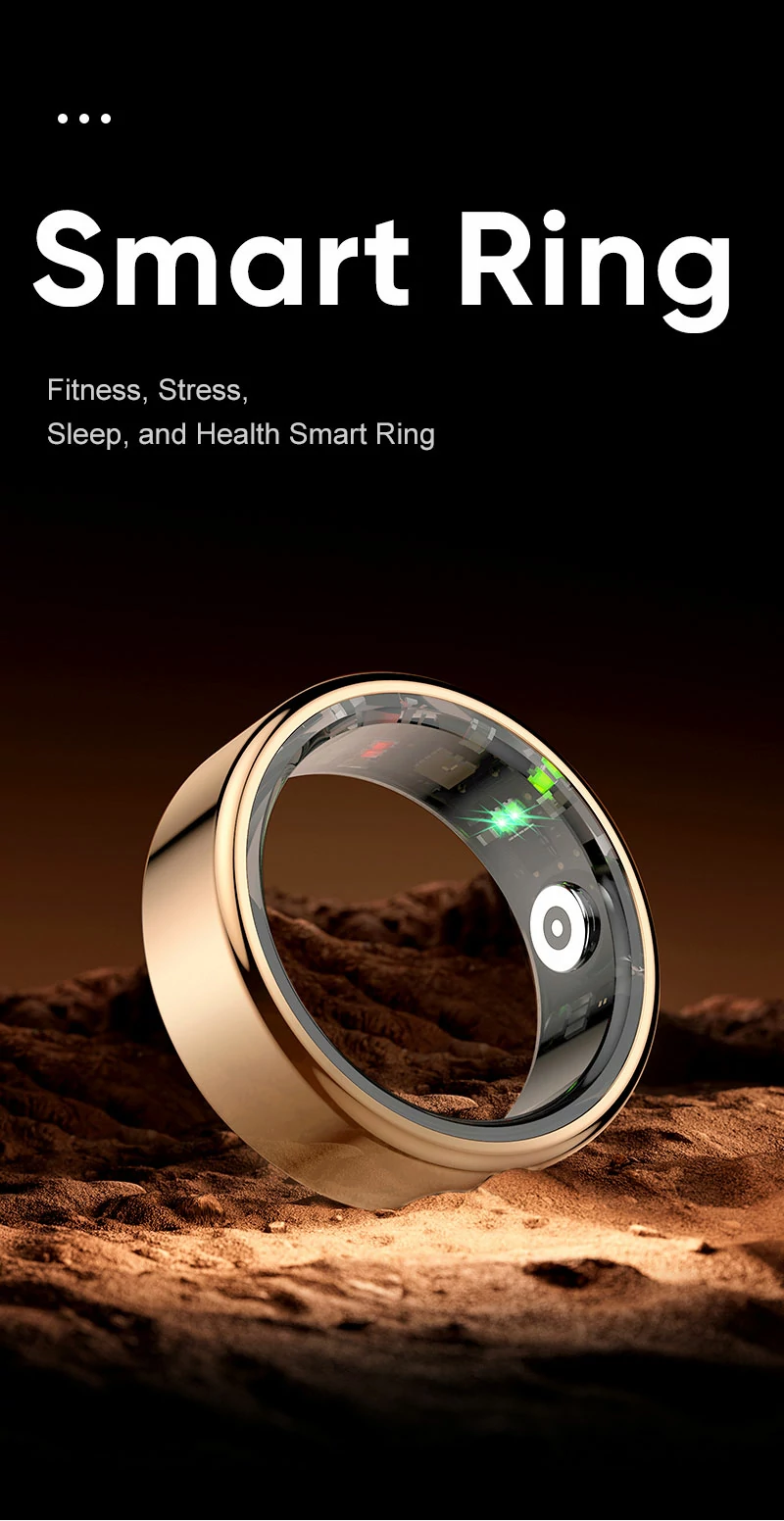 Smart Ring Front View - Premium Titanium Design