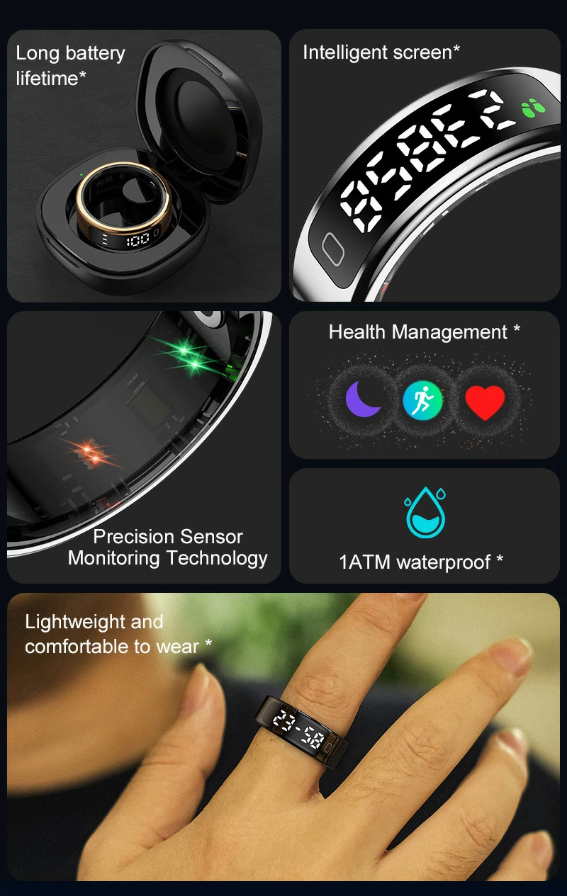 Smart Ring Side Profile - Ultra-Thin Lightweight Design for All-Day Comfort