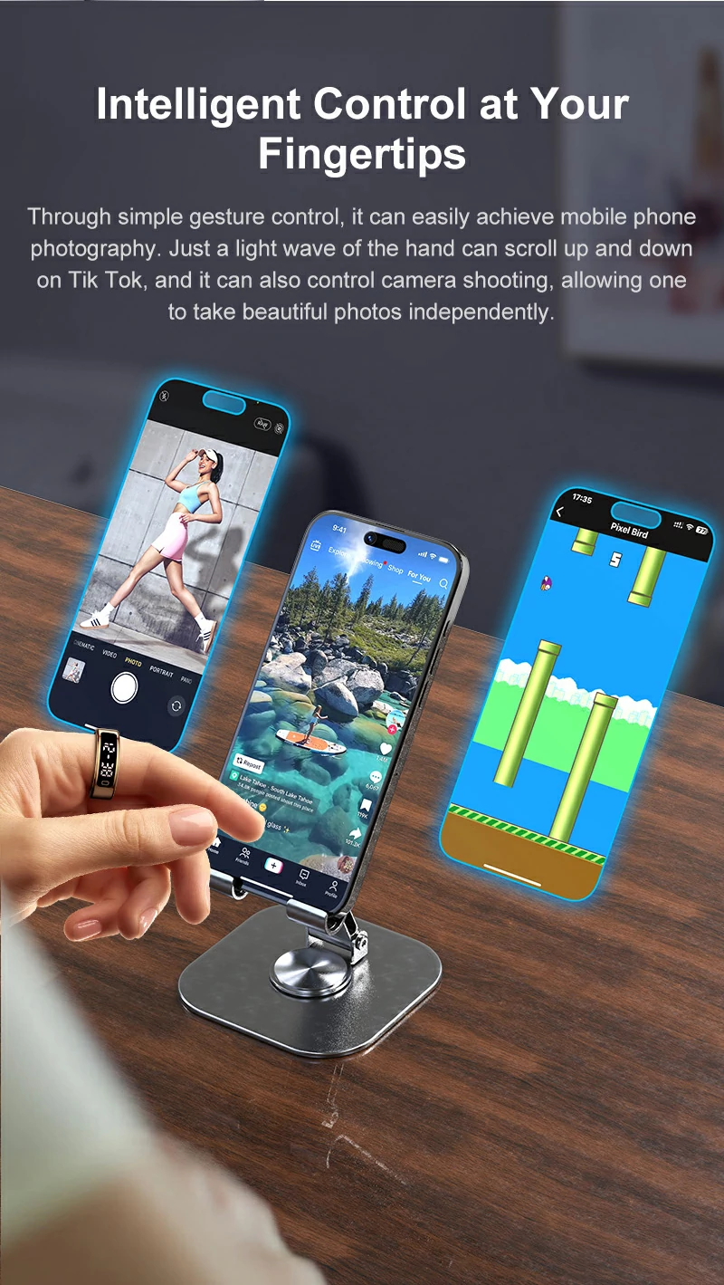 Smart Ring Wireless Charger - Magnetic Charging Dock with Fast Charging Technology