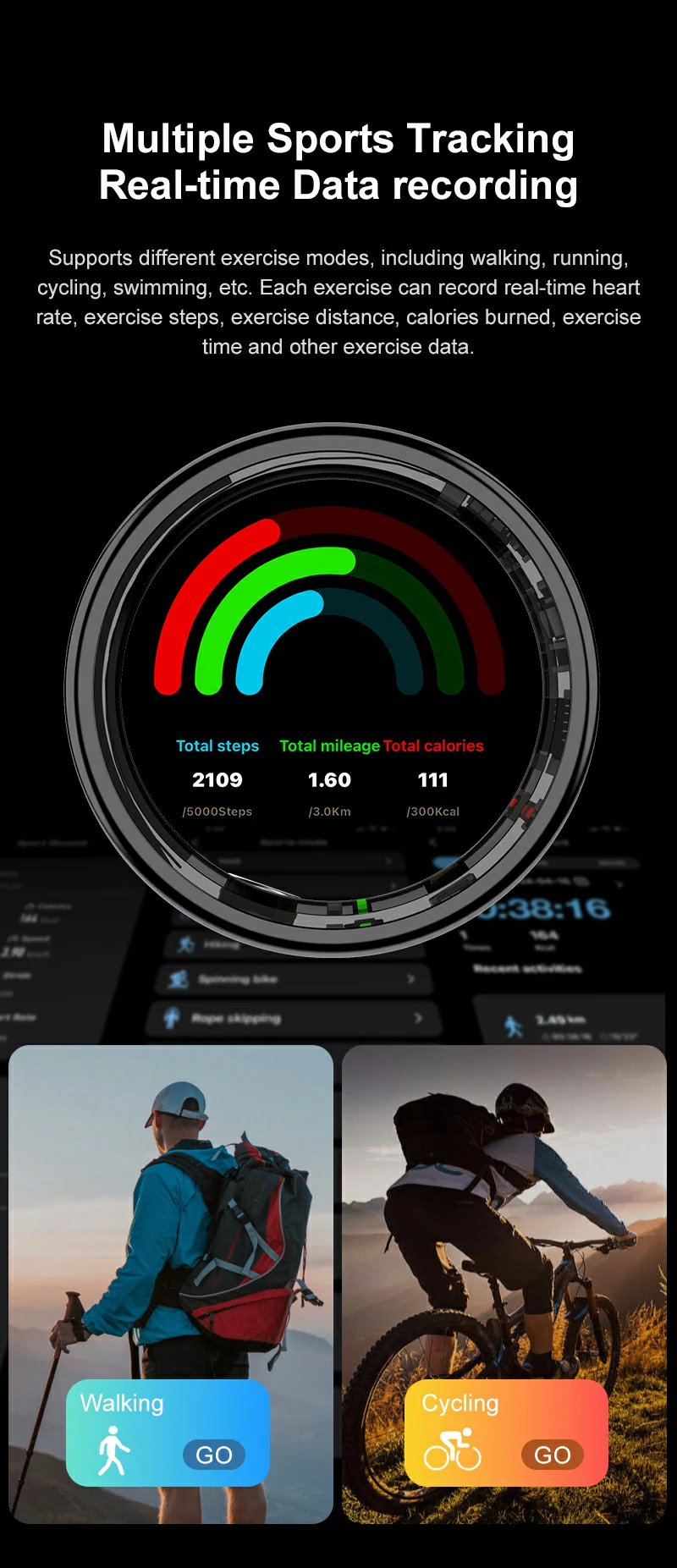 Smart Ring Sleep Tracker - Comprehensive Sleep Analysis with REM and Deep Sleep Detection